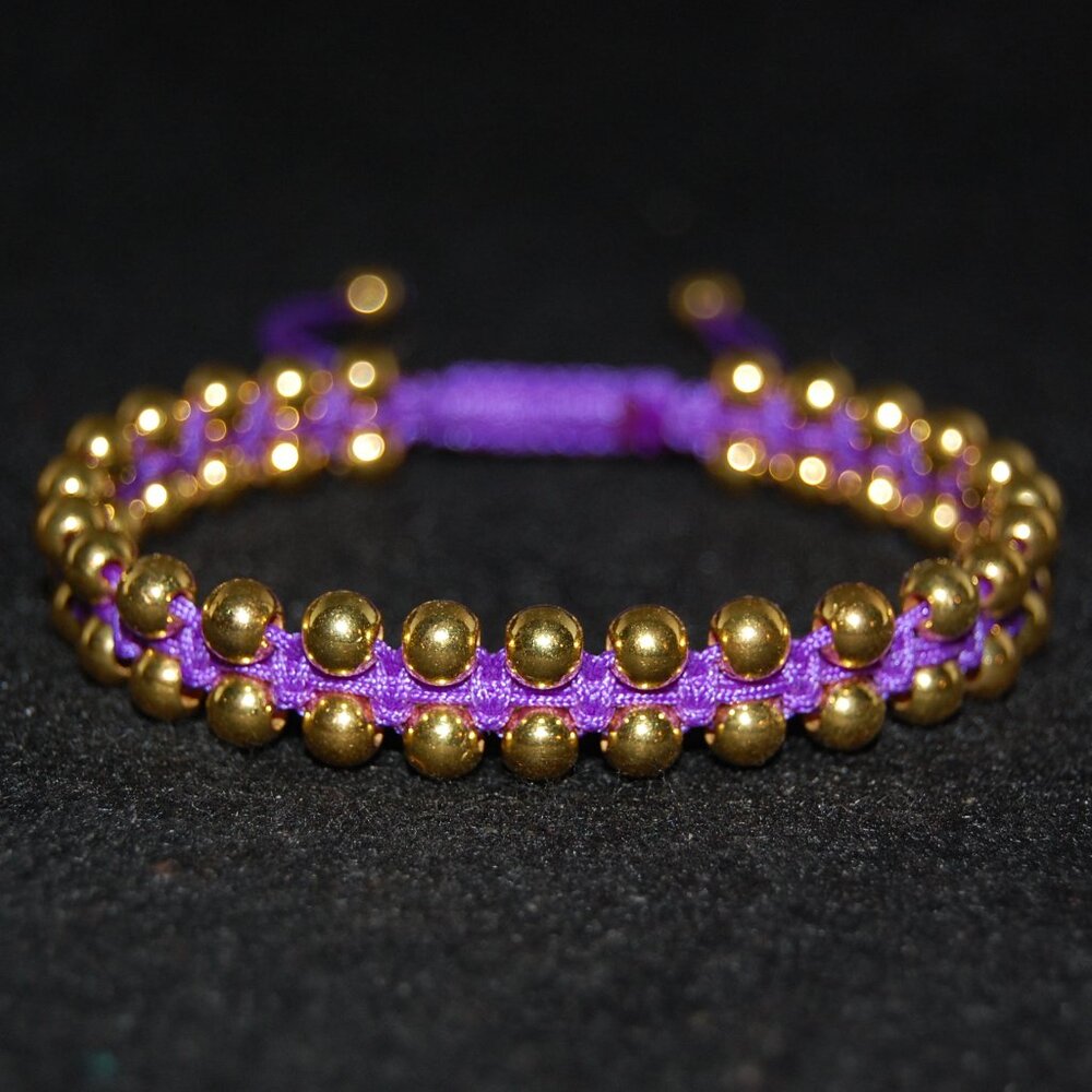 Golden Double Bead Bracelet,Drawstring Threat Bracelet,Golden Bracelet